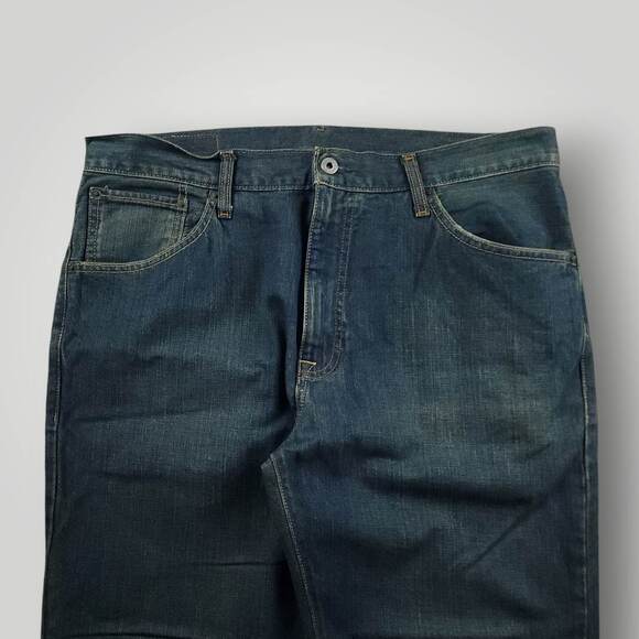 RL Polo Jeans Mens 36x32 Vtg Y2K Baggy Wide Leg Low Rise Mud Wash Ashmore Blue - Picture 3 of 8